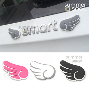 后视镜天使翅膀装 适用于09 24款 Smart汽车 立体车门防撞贴 饰贴