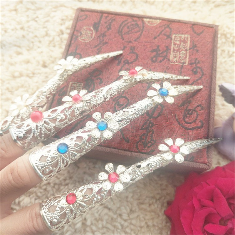 民族风古清朝指甲套假长护甲套宫廷景泰蓝如懿传儿童女皇后娘娘