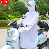 UPF50防晒衣女2019夏季新款长款防紫外线骑电动车宽松过膝薄外套