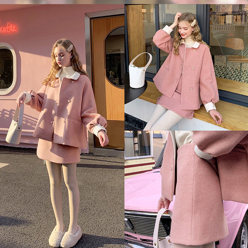 毛菇小象夏女轻熟两件套2020新款小个子显高套装洋气外套甜美半裙