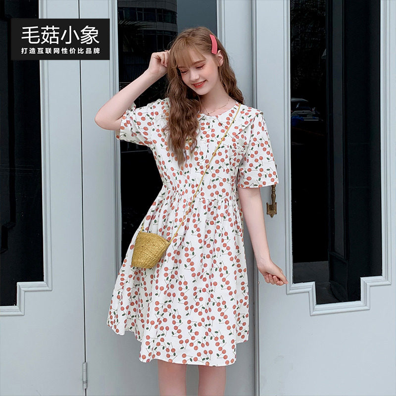 福利返场 直降54元清仓包邮64元 毛菇小象印花连衣裙