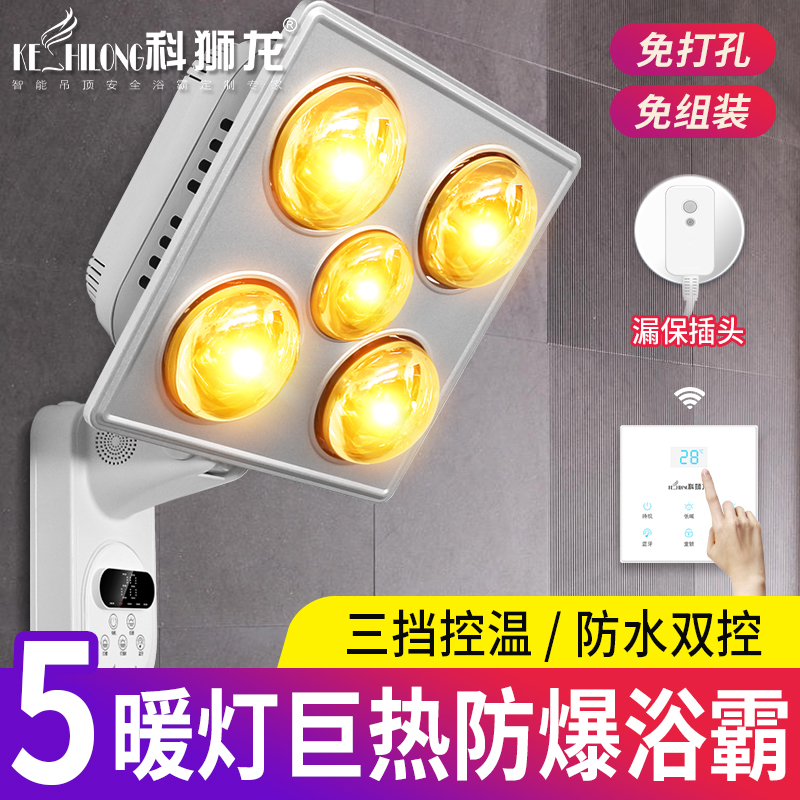 科狮龙壁挂式浴霸灯泡取暖挂墙灯暖挂壁卫生间浴室家用暖灯免打孔