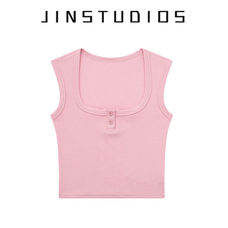 多巴胺穿搭糖果色美式运动风背心