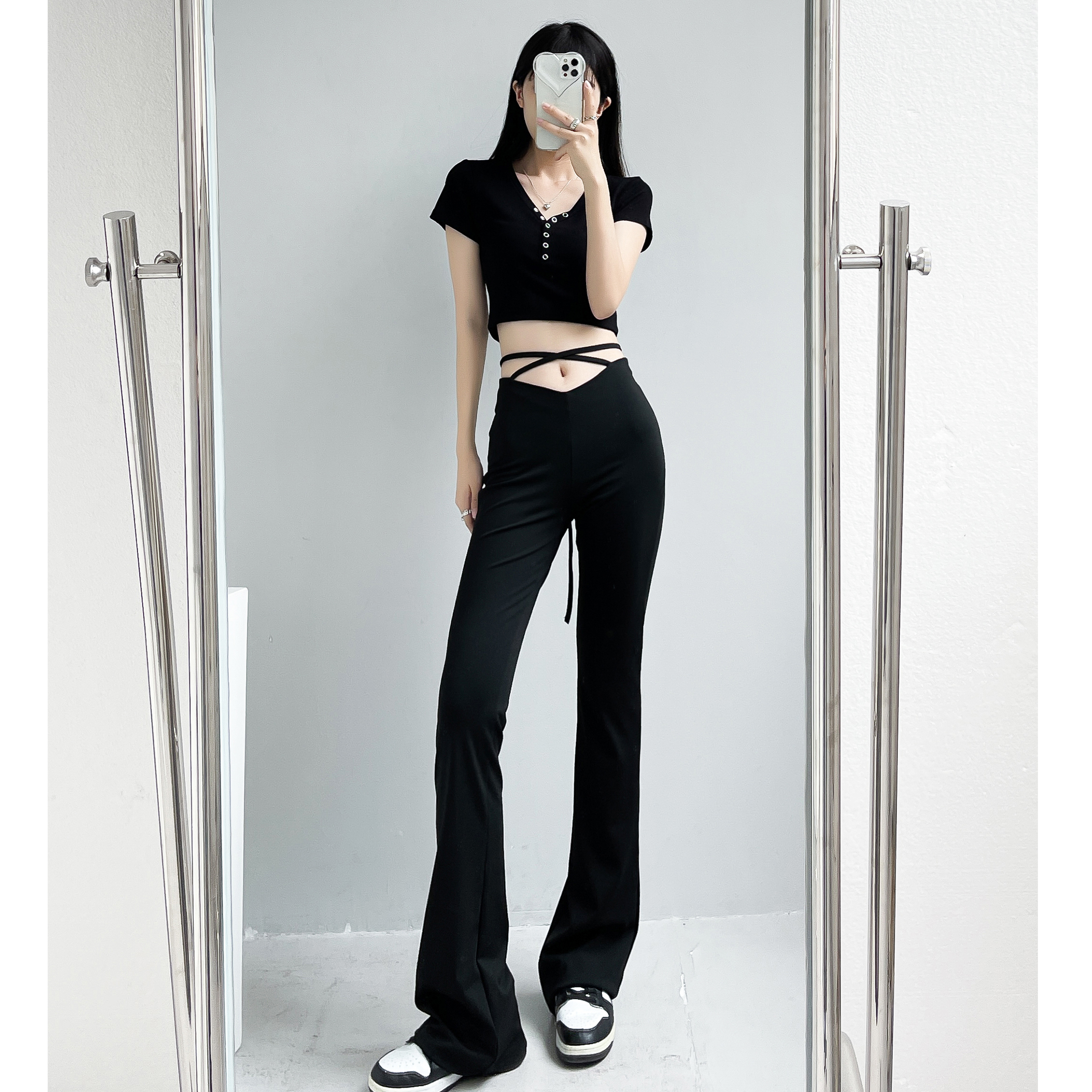 高腰长裤常规棉混纺夏季