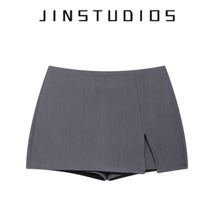 25夏纯欲辣妹纯色侧开叉防走光包臀西装 短裙显瘦显腿长收腰a字裙