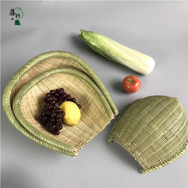 竹编制品精编开口簸箕馒头筐