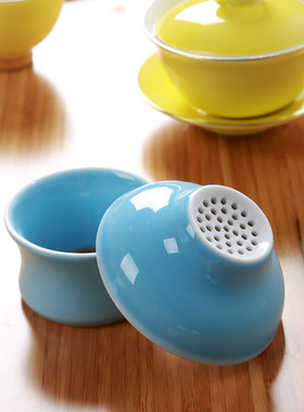 茶具青花瓷茶漏茶滤套装陶瓷 功夫茶具茶叶过滤器茶渣网灶炉包邮