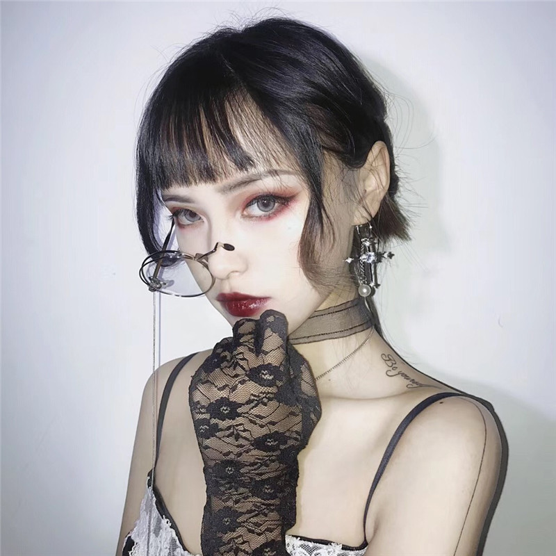 复古英伦风怪盗基德cos单边眼镜单片杀破狼顾昀同款洛丽塔带链条