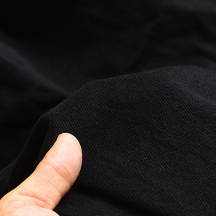 纯黑色土耳其进口水洗丹宁冈山纯黑色牛仔布料日本垂顺品质感十足