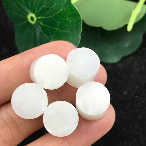 5件价新疆和田玉白玉一级白羊脂白边角料勒子料DIY珠子料顶珠包邮