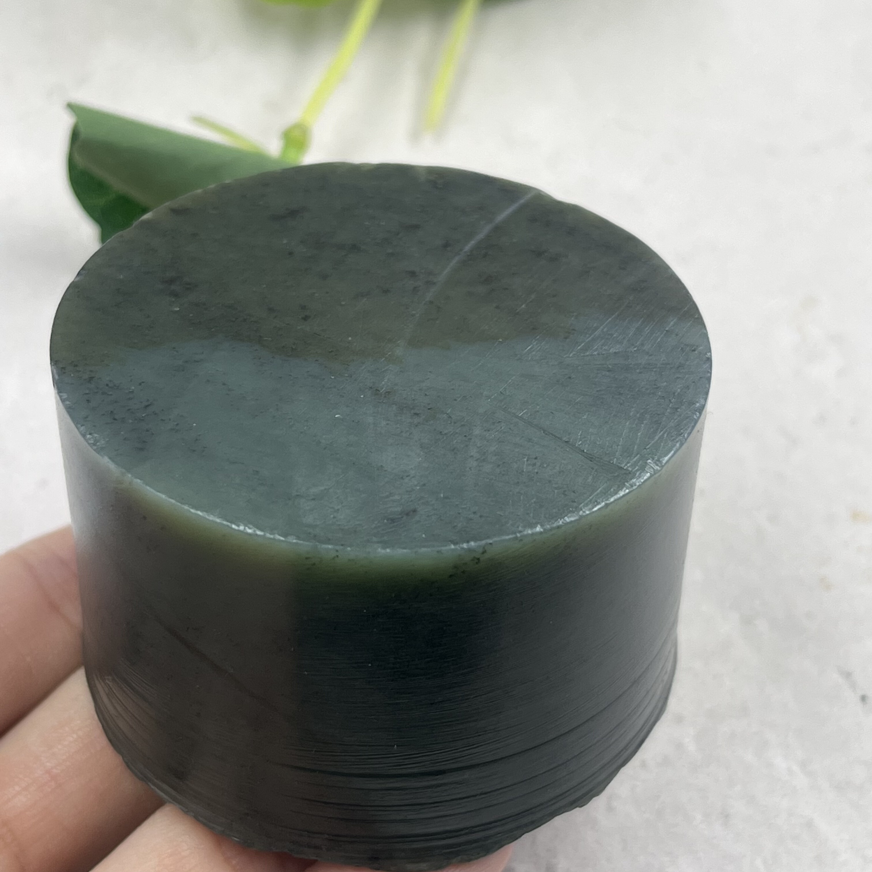 新疆和田玉且末青花籽相间特色手镯芯边角料圆柱玉石包邮285克t