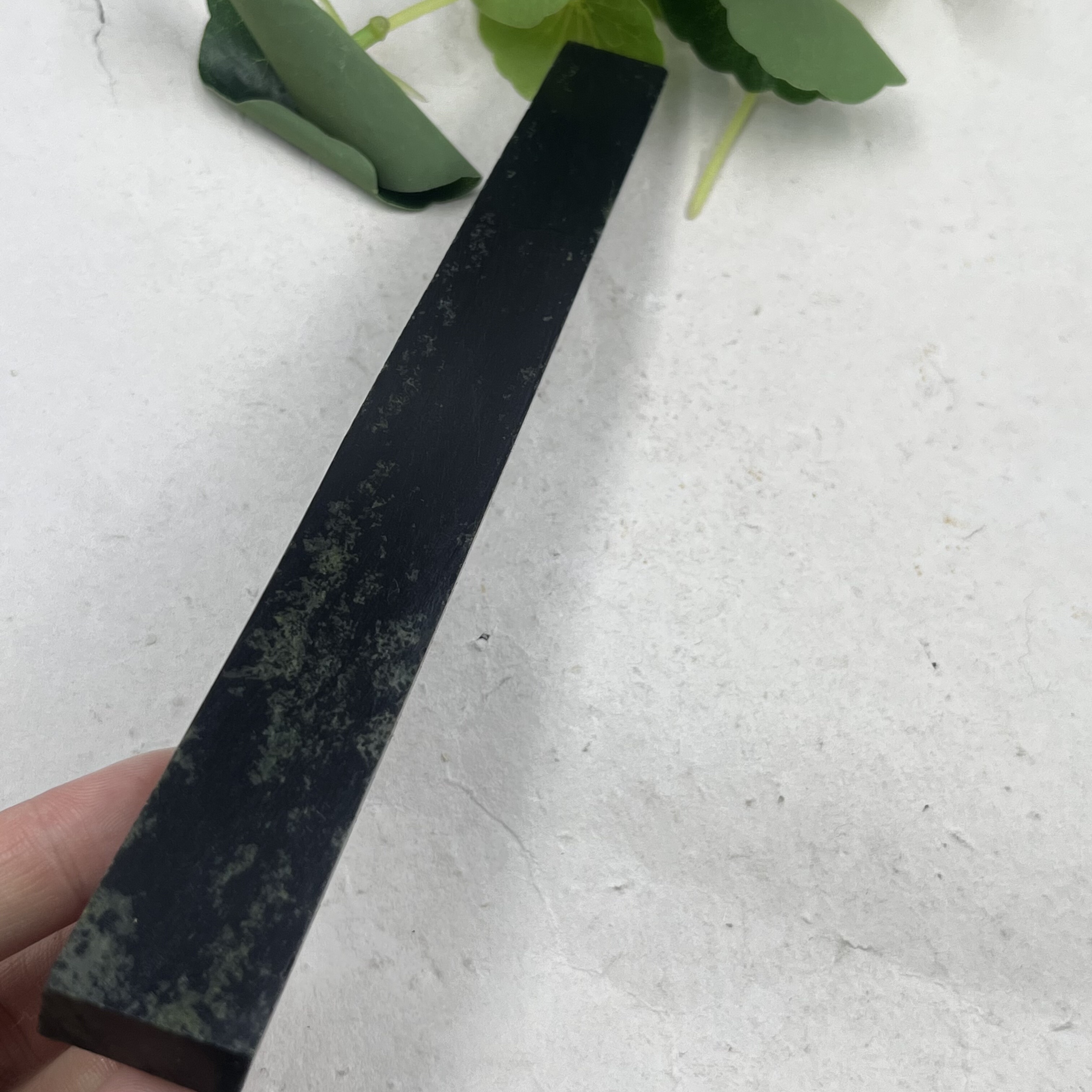 新疆和田玉青玉长条发簪料边角料镇纸镇尺下脚料DIY包邮t长172mm