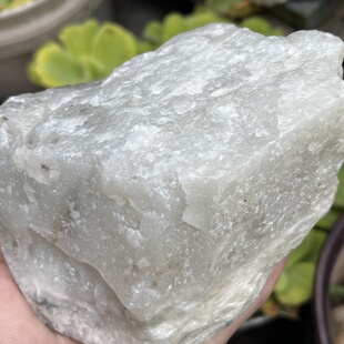 新疆和田玉白玉冰透原石摆件边角料如意随型毛料玉石料 782克 包邮