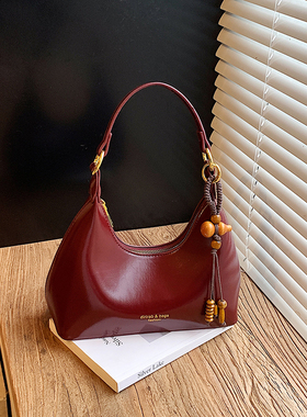 高级感红色hobo包女轻奢单肩包通勤斜挎包