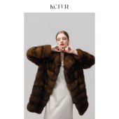 横排翻领水貂外套女 发售 冬日风光新品 紫貂短款 KC皮草