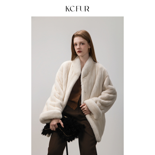 天鹅绒挽袖 发售 立领水貂外套女 冬日风光新品 KC皮草