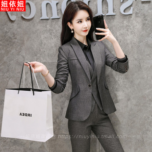 高端时尚职业装气质总裁西装工作服小个子上班正装经理西服套装女