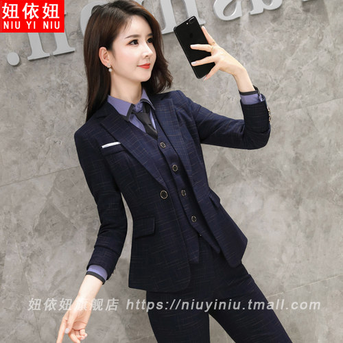 时尚职业装女套装秋冬新款正装女气质西装工作服女神范OL工装西服