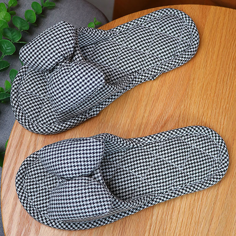 韩版蝴蝶结家居拖鞋女室内大码布底棉拖地板拖鞋静音无声春秋四季