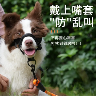 边牧专用狗狗护嘴套防咬防叫可喝水防乱吃中大型犬口罩宠物止吠器