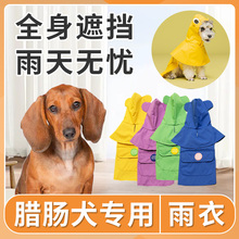 腊肠犬专用狗狗雨衣中小型犬防水全包雨天宠物衣服小狗雨披带牵引