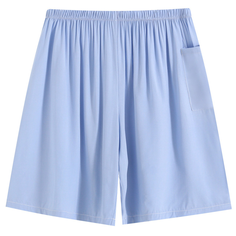 夏季男士睡裤短裤棉绸薄款凉爽可外穿大裤衩宽松加大码家居裤百搭