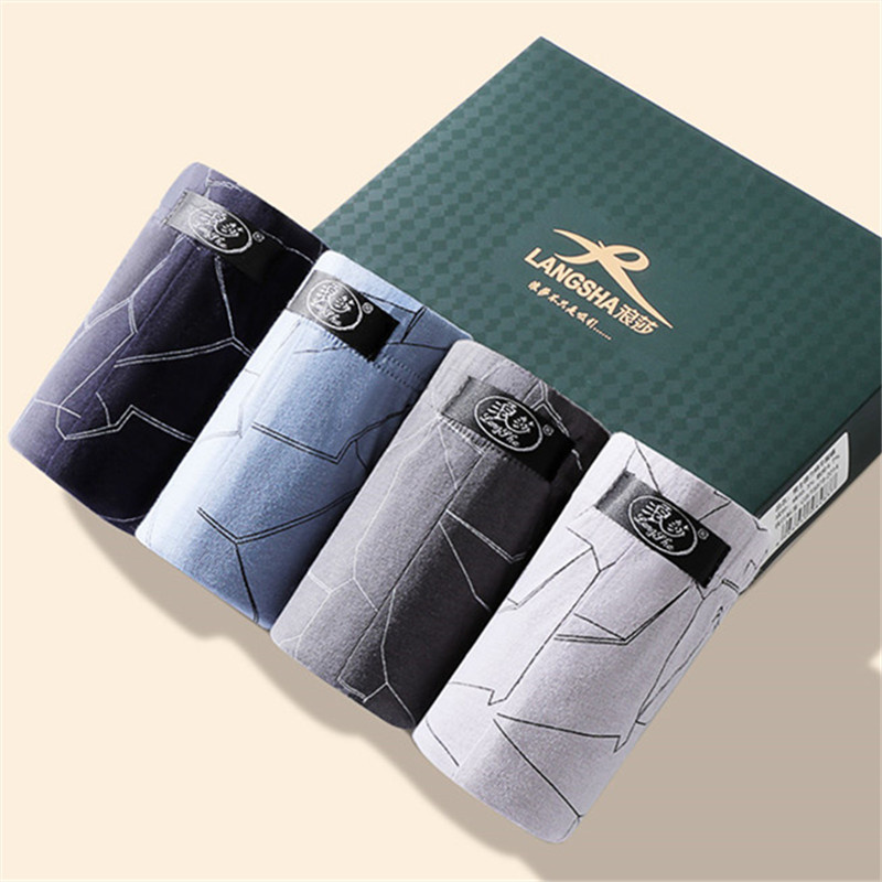 浪莎男士内裤纯棉平角裤潮四角裤