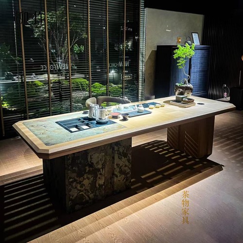 宋式美学轻奢桌椅组合泡茶茶台