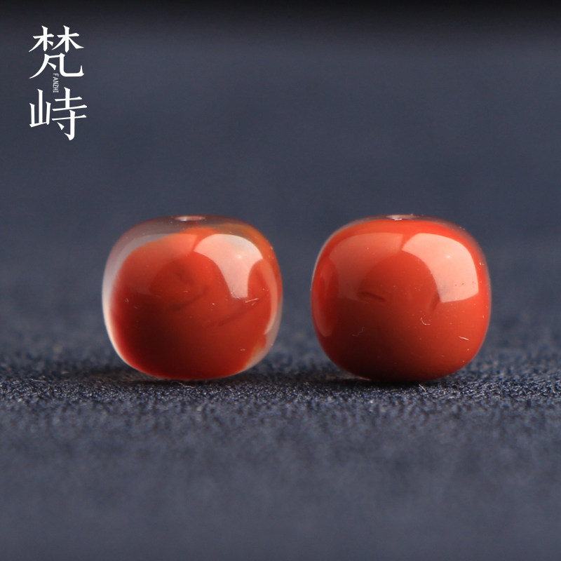 梵峙10南红玛瑙冰柿子红老型珠
