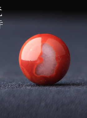 梵峙12.7南红玛瑙俏玫锦红色圆珠散珠多宝珠配饰川料原矿送证书