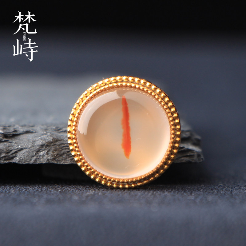 梵峙南红玛瑙高冰飘花1个亿925银镀金多宝珠配饰散珠手牌送证书
