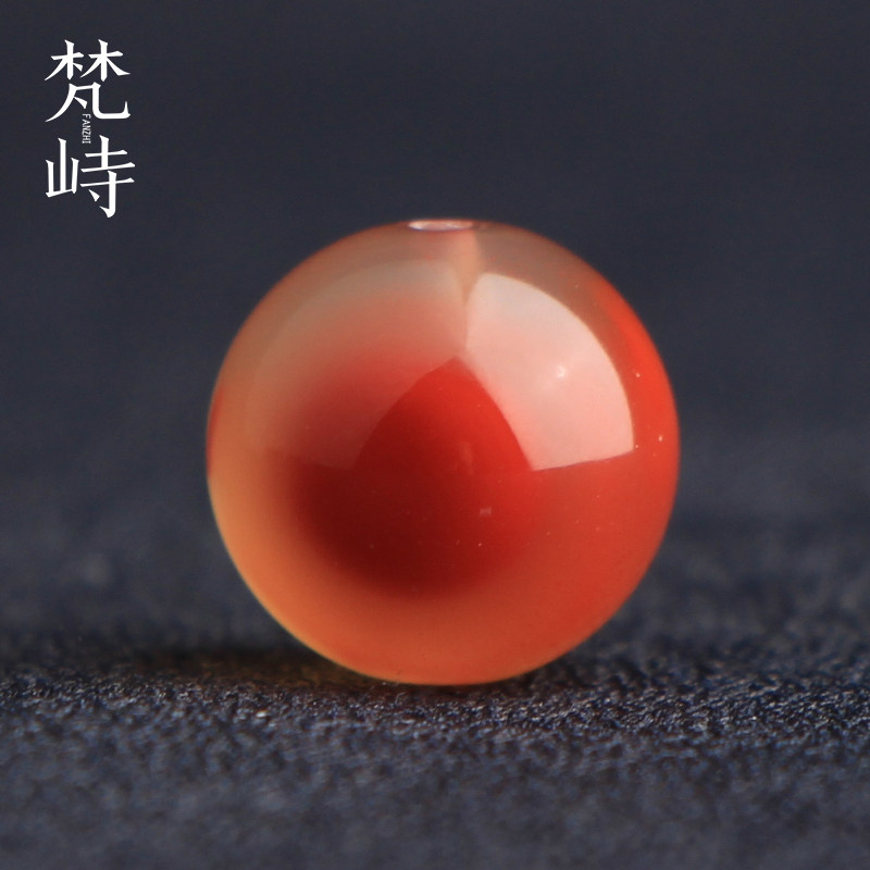 梵峙11南红玛瑙天眼冰黄单珠