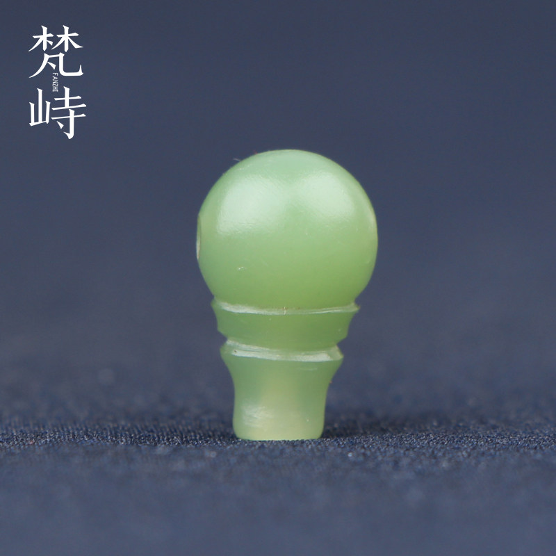 和田玉碧玉粉青三通高端文玩10mm