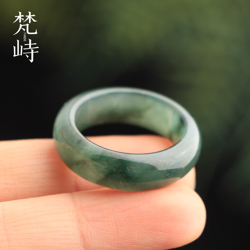 梵峙19.5翡翠戒指冰蓝大圈口戒圈