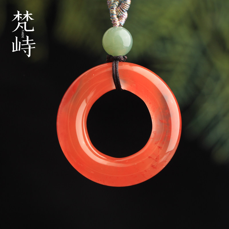 梵峙38.5南红玛瑙樱桃红平安环