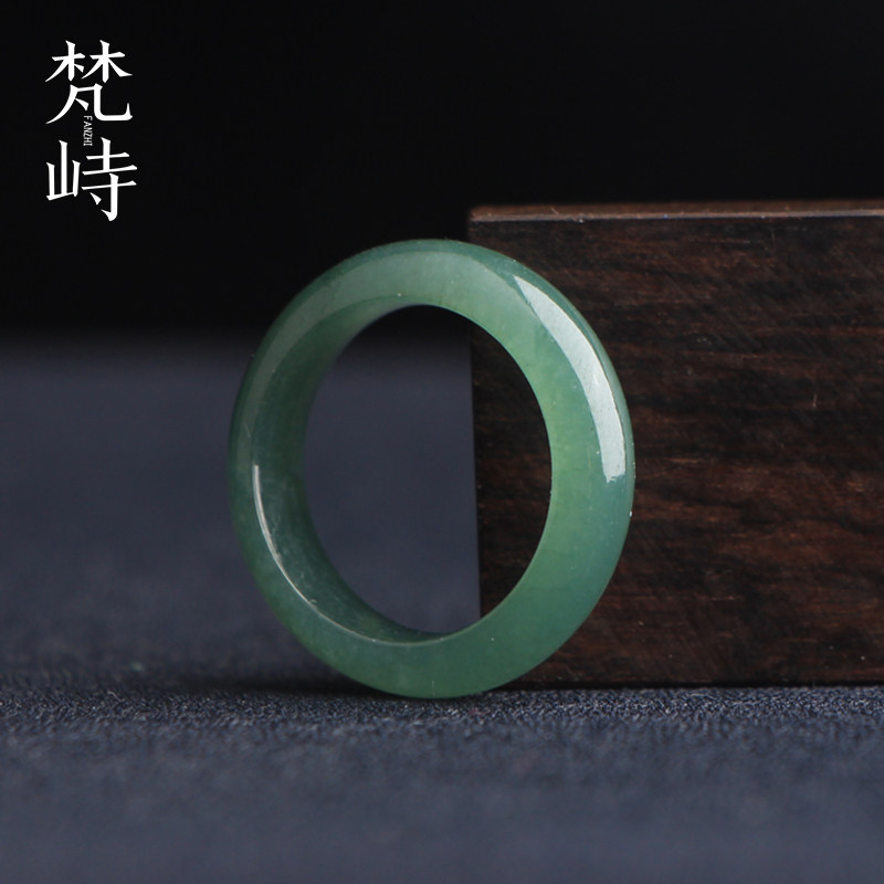 梵峙17.7翡翠戒指戒圈指环冰蓝缅甸A货细条送证书