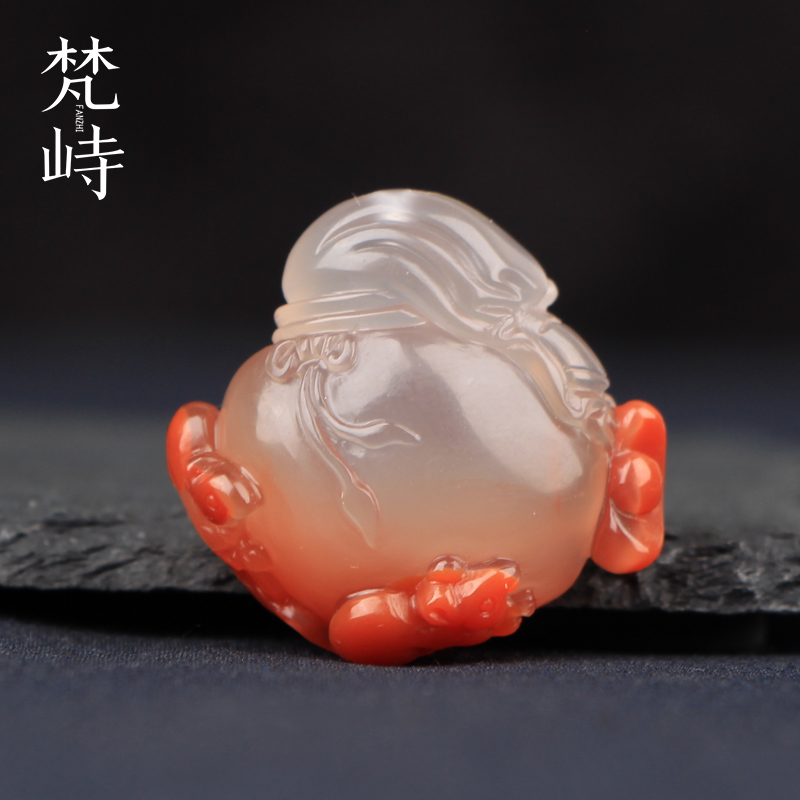 梵峙挂件钱袋子南红玛瑙天然原矿