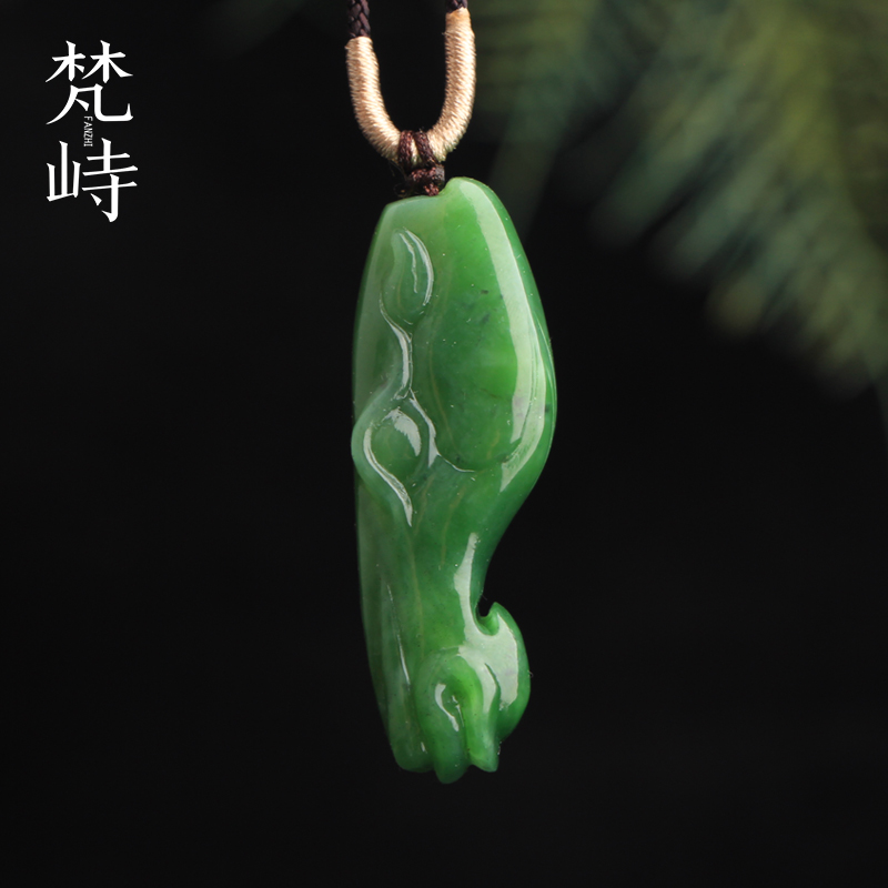 梵峙和田玉碧玉生肖马唐马挂件吊坠俄料猫眼阳绿送证书