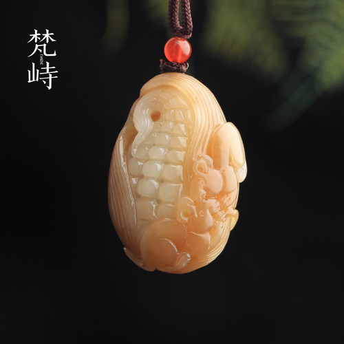 梵峙和田玉糖白玉丰裕满仓挂件