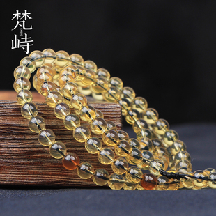 梵峙缅甸金蓝珀108颗佛珠项链手链手串文玩6mm蓝光