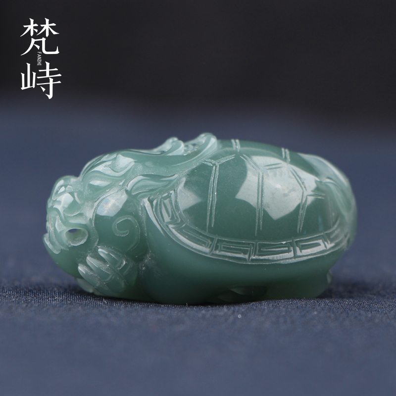梵峙 精品 紫绿玛瑙 绿色 龙龟 吊坠挂件把件 摆件茶宠