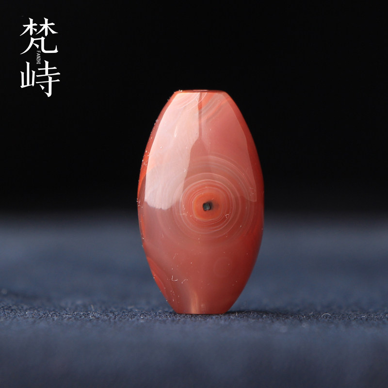 梵峙14.6南红玛瑙桶珠天眼送证