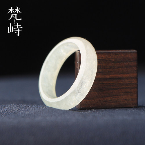 19翡翠戒指指环白冰男女款大圈口