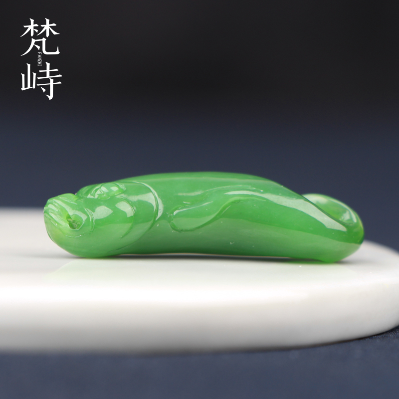 梵峙和田玉挂件鱼猫眼