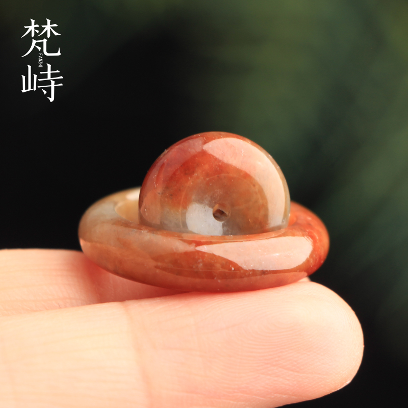 梵峙17.5翡翠戒指指环平安扣套装