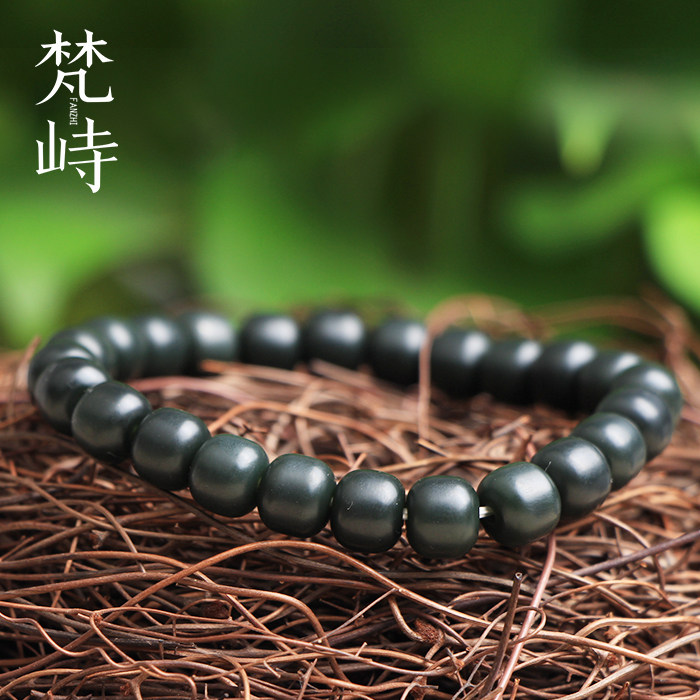 梵峙和田玉青玉桶珠7x8手链蓝调细料老型珠24颗佛珠手串送证书