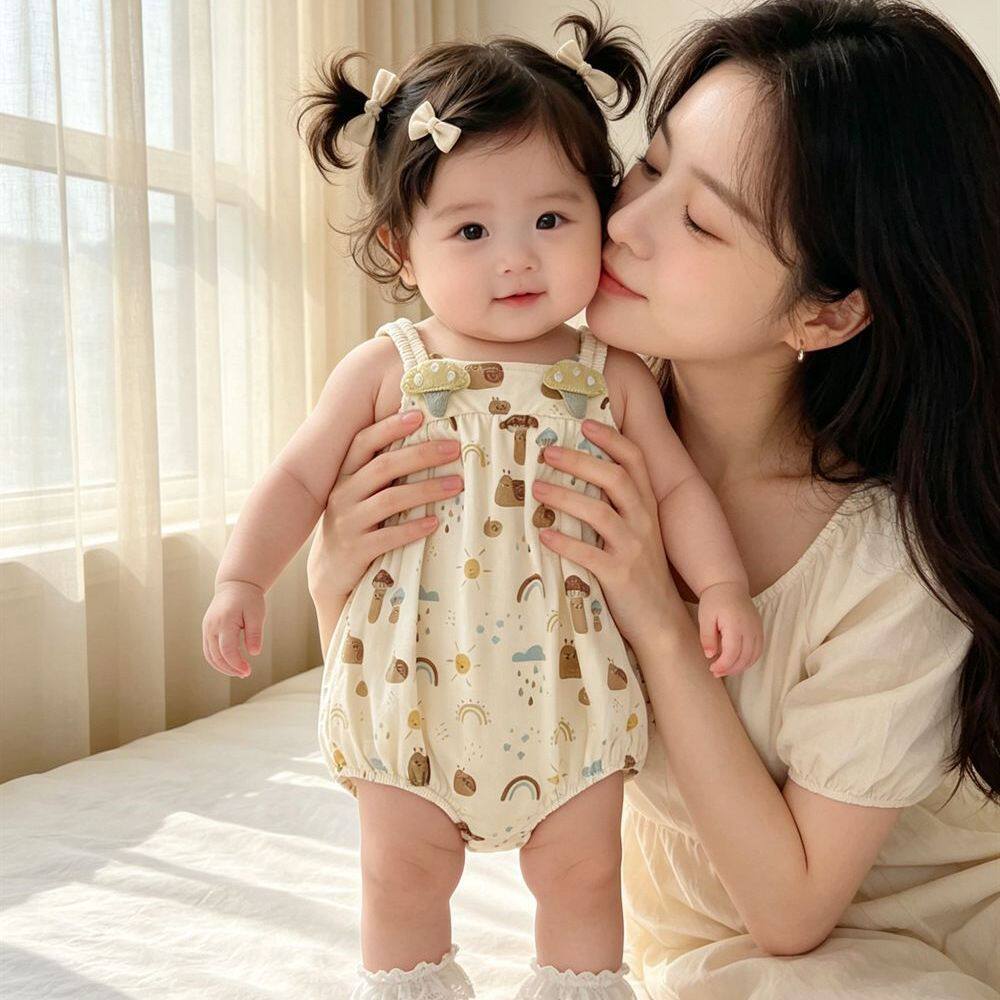 婴儿衣服夏季薄款超洋气可爱吊带包屁衣夏天衣服潮流新款