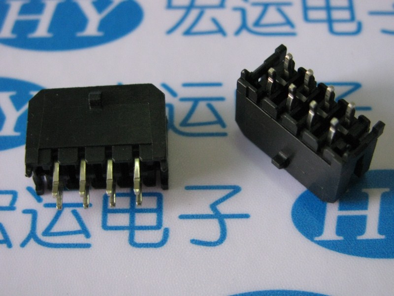 MX3.0mm 43025 2X4A直针  Mini-fit 3.0间距 连接器8P180度直针