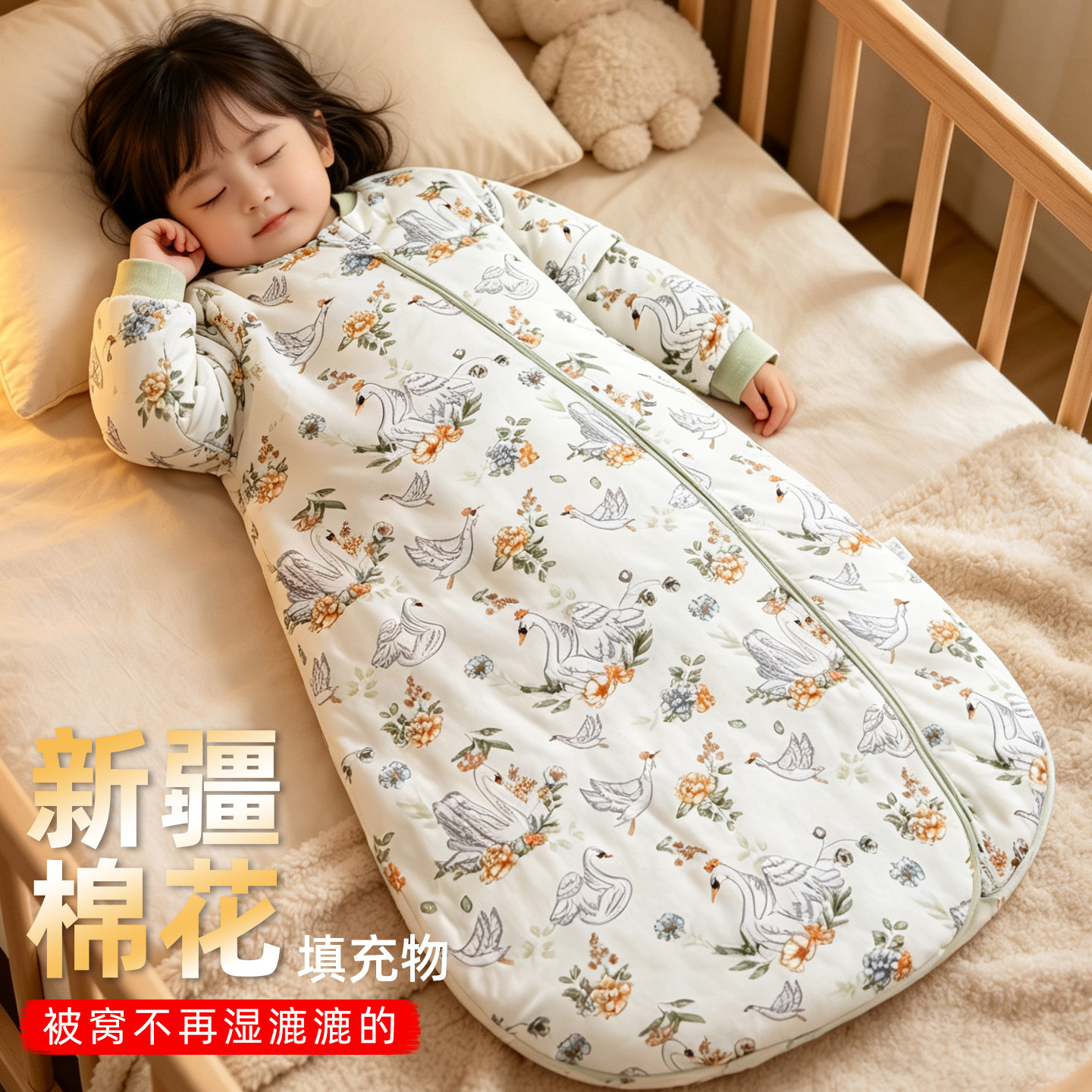 新生婴儿睡袋秋天薄棉冬季幼儿宝宝小月龄棉花恒温防踢被四季通用