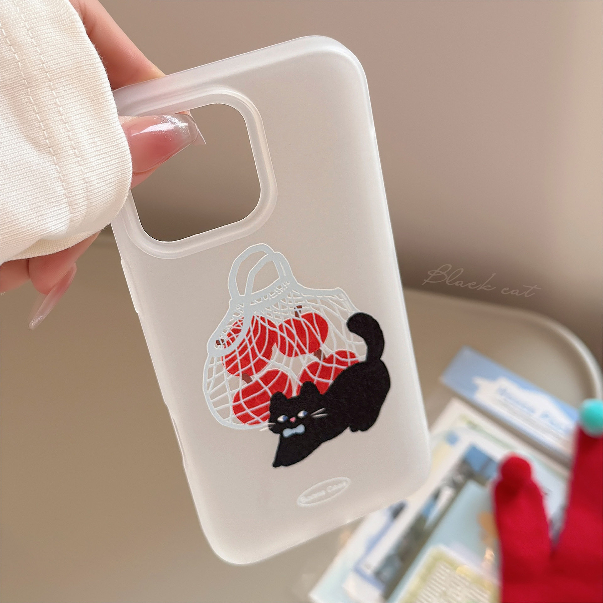 趣味可爱猫咪适用苹果17promax透明手机壳iPhone16新款15pro个性创意13小众不撞款12软壳11女款14保护套